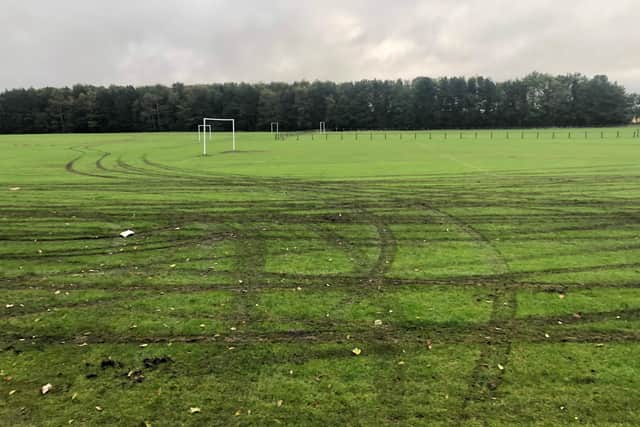 The damage to the junior pitches at Washington AFC.