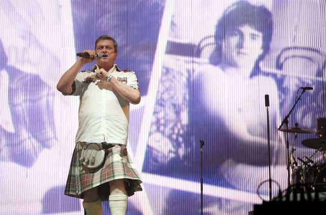 Les McKeown performing on stage in the King Tut's Wah Wah Tent during the second day of T in the Park, the annual music festival held at Strathallan Castle, Perthshire.