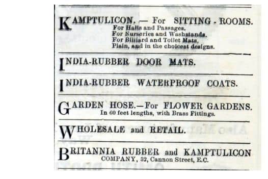 London newspaper the Morning Advertiser's 1870 advert for the miraculous product Kamptulicon.