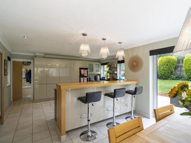 The kitchen is open plan.