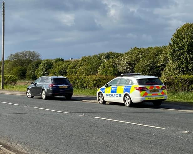 Police and Network Rail attending the scene at the railway line near Blackhall where a wartime bomb has reportedly been discovered. Picture by Frank Reid.