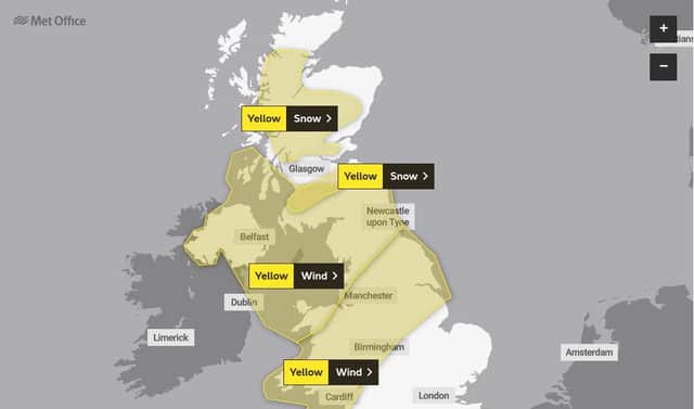 The Met Office has issued weather warnings