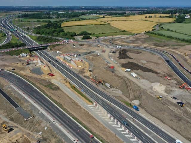 An aerial view of the Downhill Junction work. Pic: Highways England