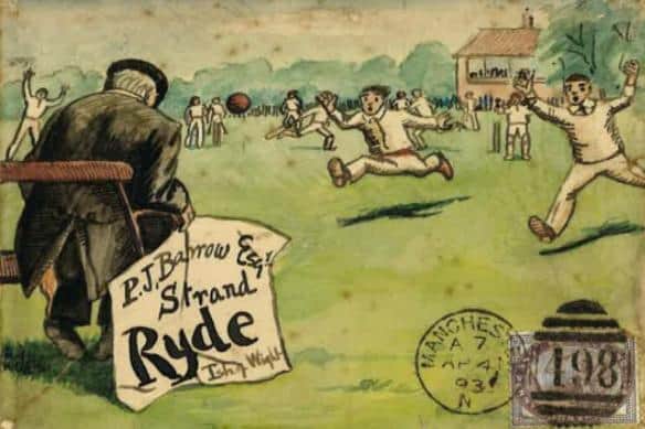 A 1912 decorated envelope by Cyril Lomax.
