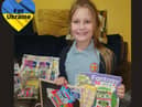 Florence collected 55 bags of gifts for the children of Ukraine.