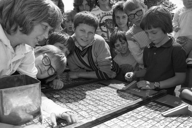 The Havelock Hospital League of Friends fair in 1975. Nine year old is John Burn pictured rolling the penny.