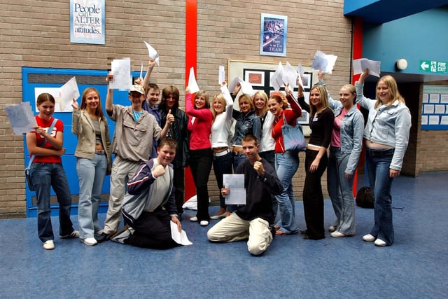 Celebrations at Oxclose Community School on GCSE results day in 2003.