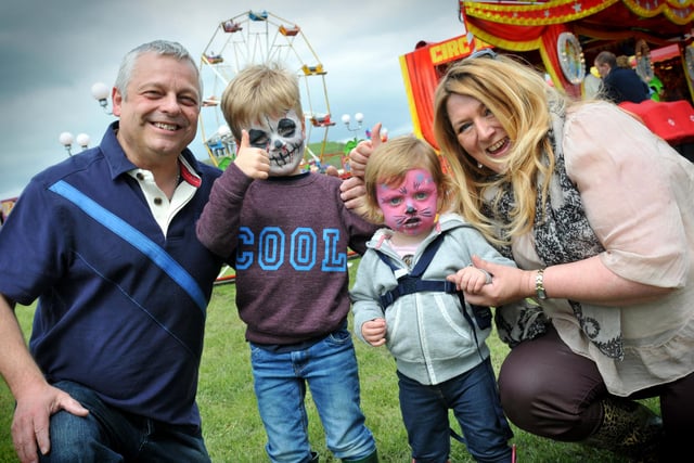 The Bank Holiday Weekend Steam Event at Herrington Country Park got the thumbs up from Nicholas Bellengel, four, his sister Charlotte, two and their grandparents David and Angela in 2014.