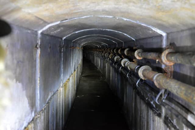 Inside the tunnel which runs the length of the pier