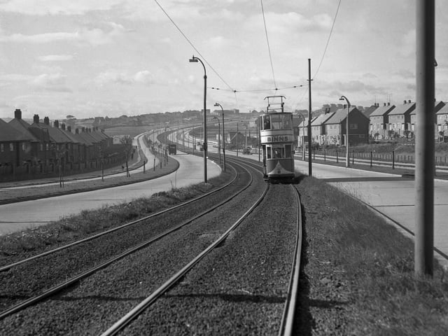There was nothing like a day out during the summer break, whether you travelled by bus, car or tram! In this great archive photo, we watch Tram 68 going up Mile Bank, Durham Road, in 1952.