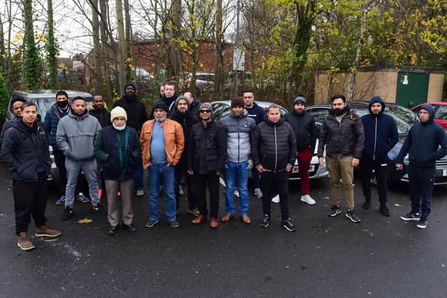 Food delivery drivers protest for better pay in Sunderland on Saturday, December 10.