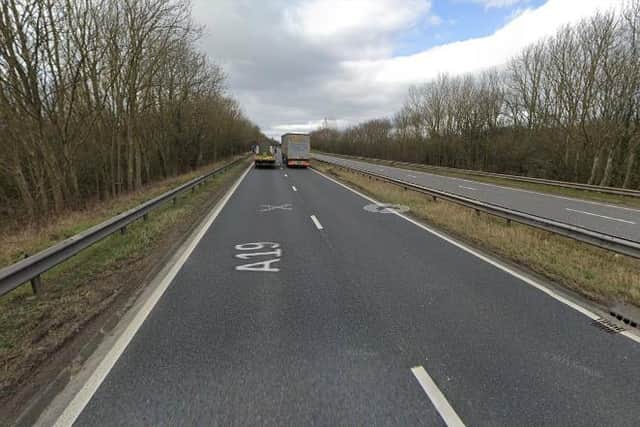 One lane was closed on the A19 northbound as a result of the crash. Photo: Google Maps.