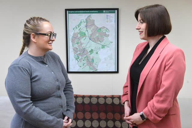 Bridget Phillipson MP with campaigner Carol King, who has helped bring about a new national road strategy.