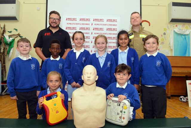 Chris Smith and Sergio Petrucci spent the day at the school, passing on lifesaving skills.