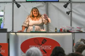 The Great British Bake Off finalist Laura Adlington during her demonstration at the Scrantastic Food Festival.
