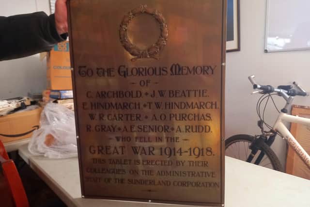 The plaque is stored North East Land, Sea and Air Museum where it will soon be displayed.