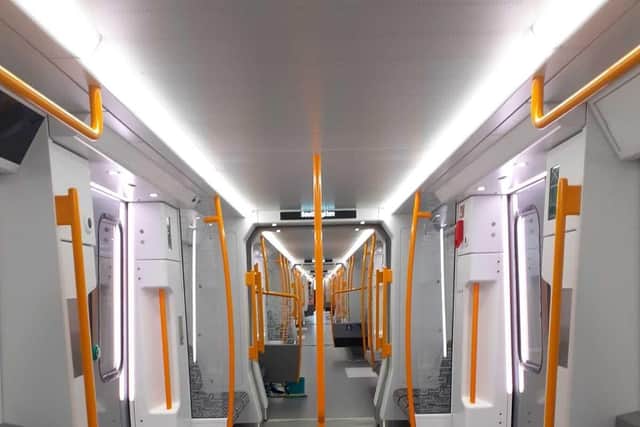 Inside the new Metro carriages.