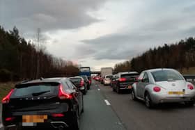 Traffic came to a standstill on the A1(M) following the incident.