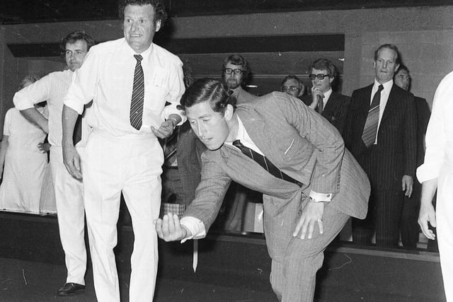 Prince Charles was keen to try his hand at bowls when he visited Crowtree Leisure Centre in 1978.