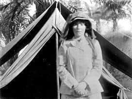 Washington legend Gertrude Bell at an archaeological dig in Babylon (modern-day Iraq) in 1909.