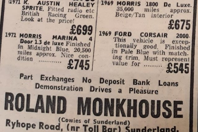 If you wanted to travel to Wembley in style, how about an Austin Healey Sprite in racing green from Roland Monkhouse. It would cost you £699.