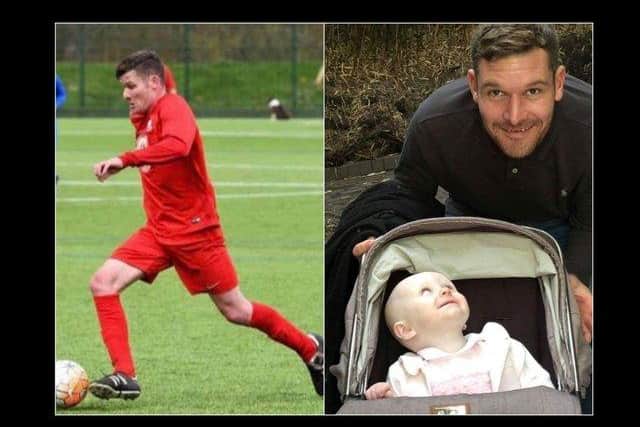 Richie Jordan on the pitch and with daughter Quinn