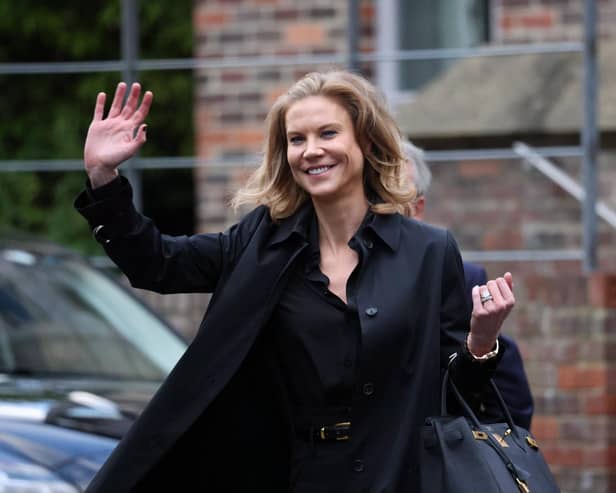Amanda Staveley gives a celebratory wave after the takeover of Newcastle United FC by a consortium consisting of PCP Capital Partners, Reuben Brothers and the Public Investment Fund of Saudi Arabia. North News.