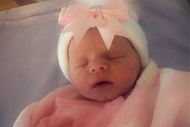 Baby Harlow Elizabeth Mccairns was born at 8.18am weighing 6lb 3ozs at Sunderland Royal Hospital.