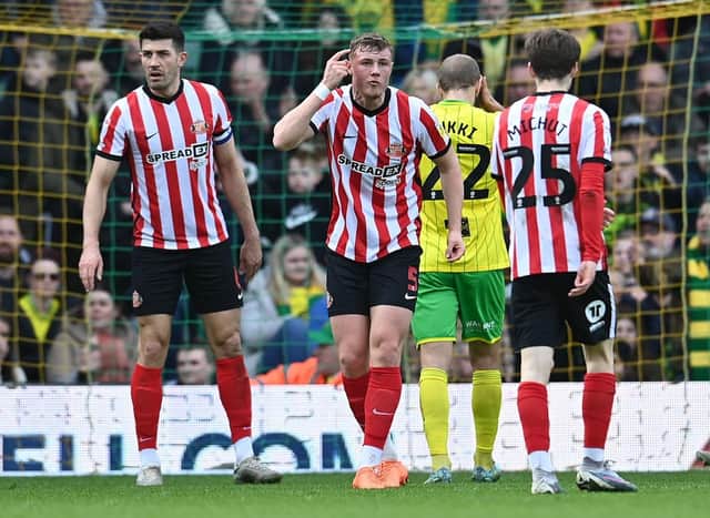 Sunderland players during their 1-0 win over Norwich City.