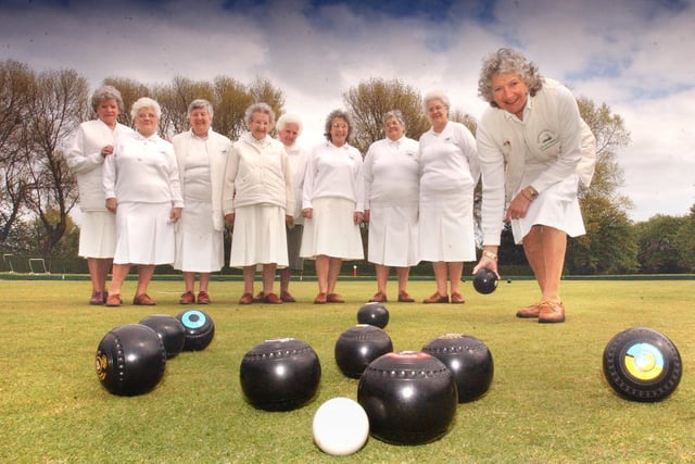 Florence Rodenby and members of the Thompson Park ladies bowling team in 2005.