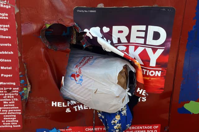 Damage to the Red Sky clothing bank