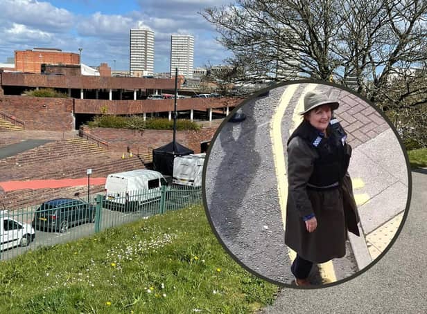 Brenda Blethyn, snapped by Naomi McDonald, as the production crew of Vera used Sunderland Civic Centre's car park as a set.