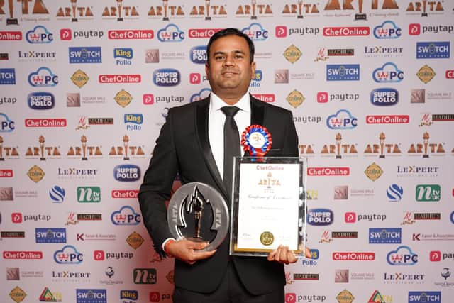 Chef Gaurav Dayal with his award