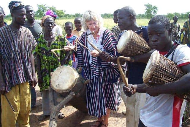Wulugu founder Lynne Symonds on a previous project in Ghana.