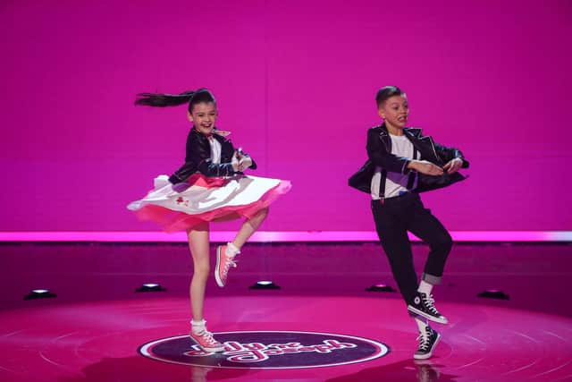 Lily and Joseph performing their Rock 'N' Roll routine to You Can't Stop The Beat on BBC One's The Greatest Dancer. Picture: BBC/Thames/Syco/Tom Dymond