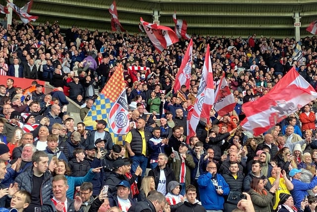 Sunderland fans pictured at the Stadium of Light for the Sheffield Wednesday play-off semi-final clash. Picture by Frank Reid