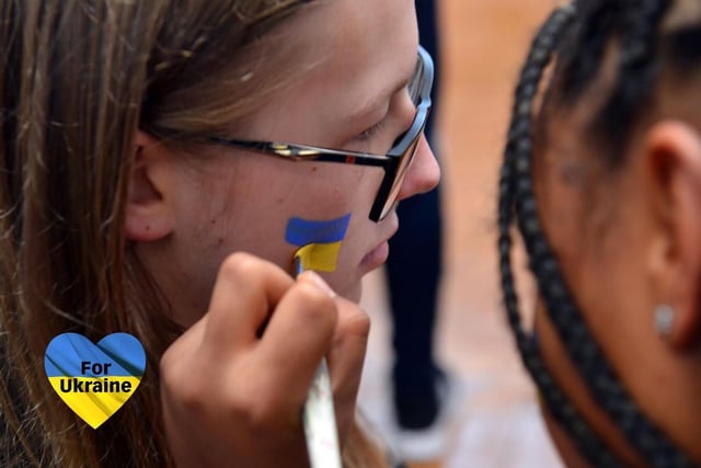 3 Face painting 
Children across Wearside have been face painting images linked to Ukraine to show their support for the nation.