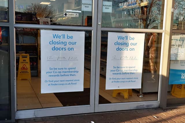 Signs on the entrance of the store confirm that it will be shutting in March.