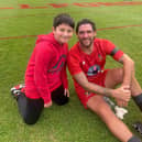 Former Sunderland striker Danny Graham with Max, who will be taking part in the half-time penalty shoot-out.