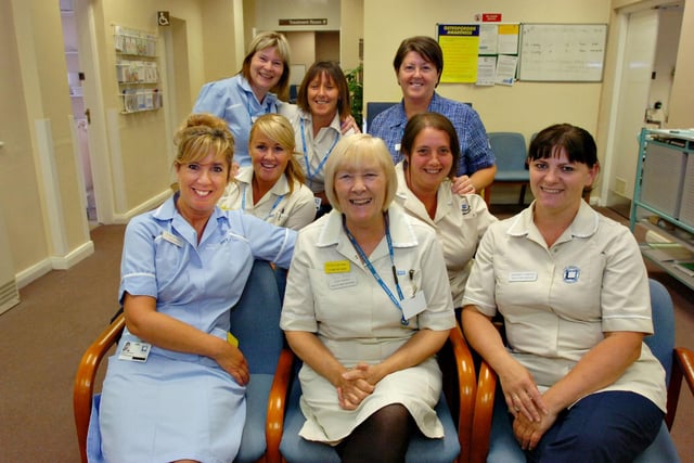 Retiring from Monkwearmouth Hospital after 35 years was Ruth Hughes (seated front centre), pictured with some of her colleagues in 2007.