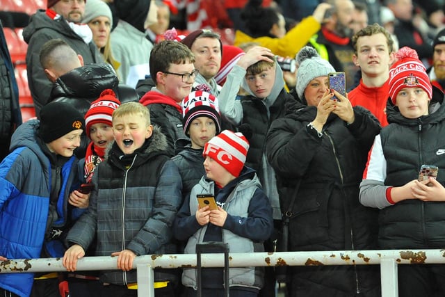 Young Sunderland fans enjoying an occasion at the Stadium of Light.