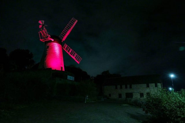 Fulwell Mill illuminated purple as the city reflects on the sad passing of Queen Elizabeth II.

Photograph: Will Walker / NNP