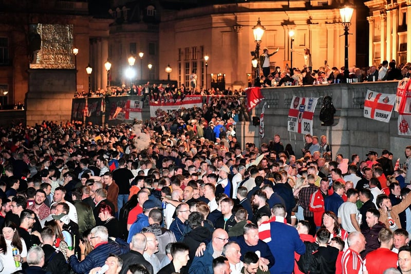Sunderland fans in Trafalgar Square. Picture by FRANK REID