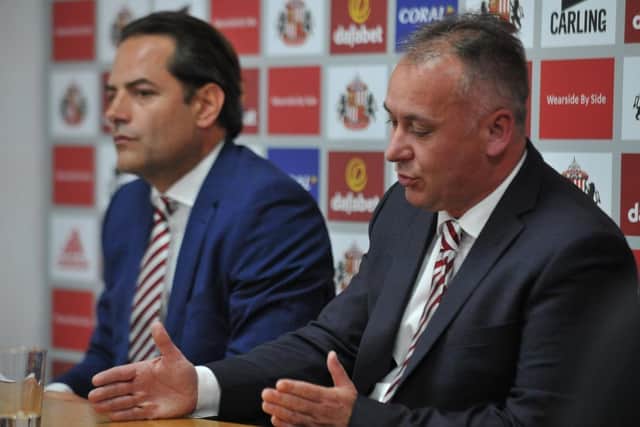 Charlie Methven and Stewart Donald at their first Sunderland press conference