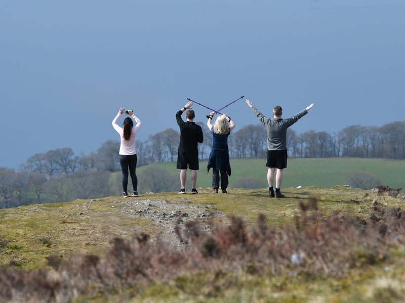 A group of young people enjoying the warm weather in Loch Lomond and The Trossachs National Park. The park was so popular over the weekend police had to restrict vehicle access to the B837 from Drymen to Balmaha for safety reasons.