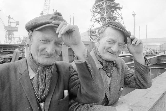 Wearside's rich industrial history has left its mark and made Sunderland the city it is today. The River Wear was once at the heart of the shipbuilding industry and helped Sunderland become the biggest shipbuilding town in the world at one stage. Pictured here from our archives are identical twins George, left and Arthur Bulmer tipping their caps in farewell on their retirement from the Southwick shipyard of Austin and Pickersgill on April 27, 1974.