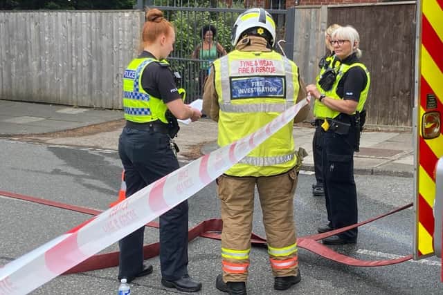 Northumbria Police officers worked to support firefighters at the scene.
