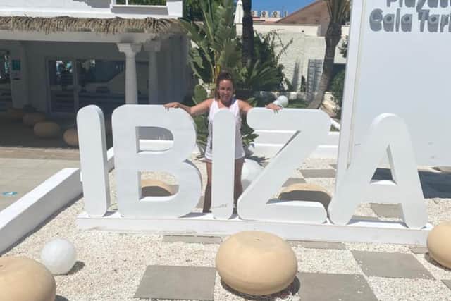 Karen Seafield pictured during her holiday in Ibiza.