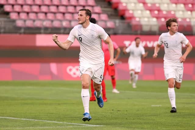 Newcastle United striker Chris Wood has become New Zealand's all-time record goalscorer (Photo by Atsushi Tomura/Getty Images)