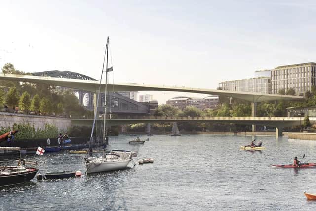 How the proposed new £31million Wear footbridge will look.